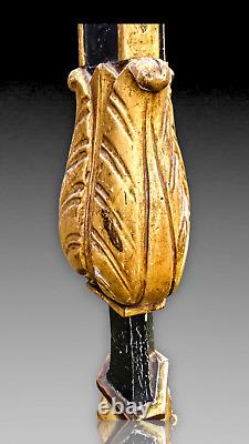 Italie Grand Pique Cierge Torchère Eglise Bois Doré Xviiieme Candle Wood Italian