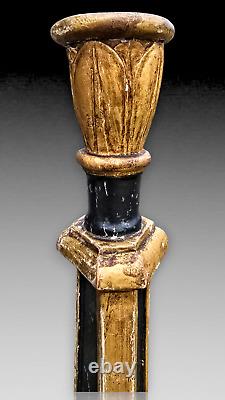 Italie Grand Pique Cierge Torchère Eglise Bois Doré Xviiieme Candle Wood Italian