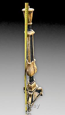 Italie Grand Pique Cierge Torchère Eglise Bois Doré Xviiieme Candle Wood Italian