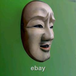 Japon masque Noh Théâtre antique Période Meiji En Bois Sculpté Et Laqué