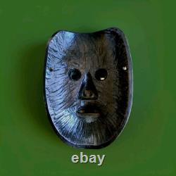 Japon masque Noh Théâtre antique Période Meiji En Bois Sculpté Et Laqué