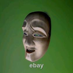 Japon masque Noh Théâtre antique Période Meiji En Bois Sculpté Et Laqué