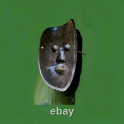 Japon masque Noh Théâtre antique Période Meiji En Bois Sculpté Et Laqué