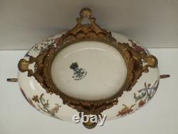 Jardiniere Faience Vase Monture Bronze Choisy Le Roi Fleurs Coupe Modele Au Chat