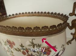 Jardiniere Faience Vase Monture Bronze Choisy Le Roi Fleurs Coupe Modele Au Chat