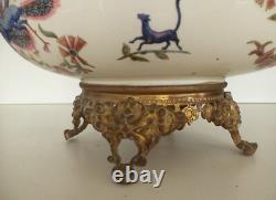 Jardiniere Faience Vase Monture Bronze Choisy Le Roi Fleurs Coupe Modele Au Chat
