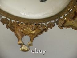 Jardiniere Faience Vase Monture Bronze Choisy Le Roi Fleurs Coupe Modele Au Chat