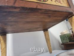 Jardinière cache pot en bois peint XIX ème polychrome decor antique art