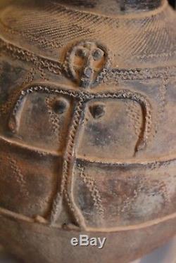 Jarre, Art Africain Antiquité du Pays Dogon, enTerre Cuite Vase pansu