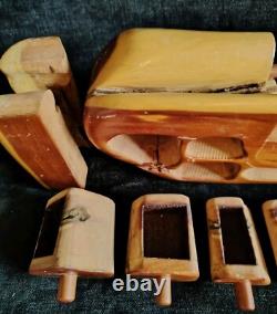 Joli Duo De Boîtes De Craig Boland En Cèdre, Art Populaire Americain Année 70