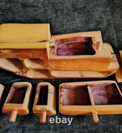 Joli Duo De Boîtes De Craig Boland En Cèdre, Art Populaire Americain Année 70