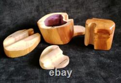 Joli Duo De Boîtes De Craig Boland En Cèdre, Art Populaire Americain Année 70