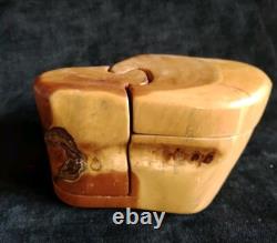 Joli Duo De Boîtes De Craig Boland En Cèdre, Art Populaire Americain Année 70