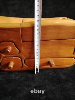 Joli Duo De Boîtes De Craig Boland En Cèdre, Art Populaire Americain Année 70