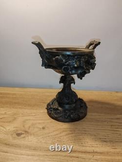 Jolis ANCIENNE PETIT COUPE VIDE POCHE BAGUIER EN BRONZE décor Salamandre Normand