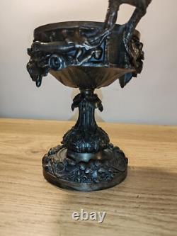 Jolis ANCIENNE PETIT COUPE VIDE POCHE BAGUIER EN BRONZE décor Salamandre Normand