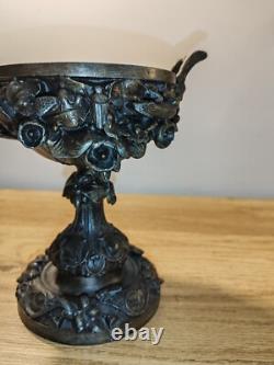 Jolis ANCIENNE PETIT COUPE VIDE POCHE BAGUIER EN BRONZE décor Salamandre Normand