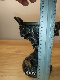 Jolis ANCIENNE PETIT COUPE VIDE POCHE BAGUIER EN BRONZE décor Salamandre Normand