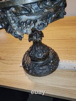 Jolis ANCIENNE PETIT COUPE VIDE POCHE BAGUIER EN BRONZE décor Salamandre Normand
