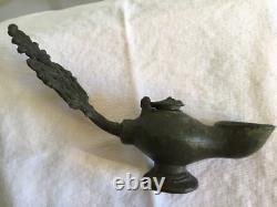 LAMPE À L'HUILE BRONZE STYLE ANTIQUE/19 ème