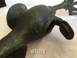 LAMPE À L'HUILE BRONZE STYLE ANTIQUE/19 ème