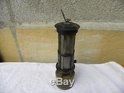 LAMPE GRISOUMETRIQUE de mineur CHESNEAU COSSET DUBRULLE 1880 French miners lamp