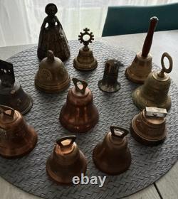 Lot 13 cloches anciennes Fonderie Havard Villedieu Lady Bells (bronze, Laiton)