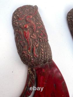 Lot 4 Cuillères Rituelles Anciennes Sculptée TIMOR Indonésie Art Premie