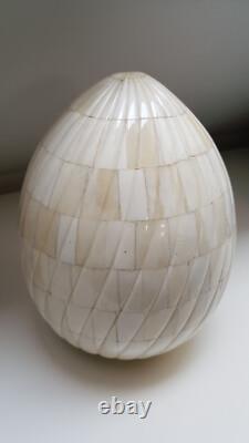 MARQUETERIE Grand ouf en mosaïque d'OS Réalisation exceptionnelle 1870 A