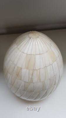 MARQUETERIE Grand ouf en mosaïque d'OS Réalisation exceptionnelle 1870 A