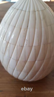 MARQUETERIE Grand ouf en mosaïque d'OS Réalisation exceptionnelle 1870 A