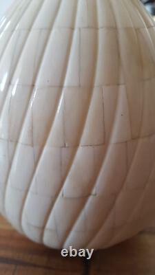 MARQUETERIE Grand ouf en mosaïque d'OS Réalisation exceptionnelle 1870 A