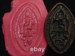 MATRICE DE SCEAU CUIVRE FOURRÉ PLOMB RELIGIEUX NOTRE DAME A L'ENFANT 61mm / 38mm