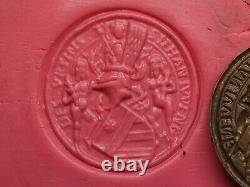 MATRICE DE SCEAU FOURRÉ PLOMB RELIGIEUX 43mm DES VRSINS S IEHAN IVVENE