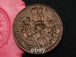 MATRICE DE SCEAU FOURRÉ PLOMB RELIGIEUX 43mm DES VRSINS S IEHAN IVVENE