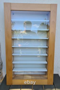 MEUBLE VITRINE POUR COLLECTIONEUR 8 ETAGES BOIS DORÉ 74 x 45 CM