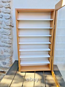 MEUBLE VITRINE POUR COLLECTIONEUR 8 ETAGES BOIS DORÉ 74 x 45 CM