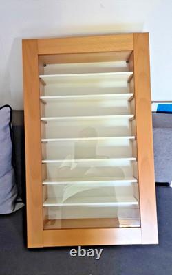 MEUBLE VITRINE POUR COLLECTIONEUR 8 ETAGES BOIS DORÉ 74 x 45 CM