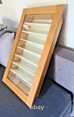MEUBLE VITRINE POUR COLLECTIONEUR 8 ETAGES BOIS DORÉ 74 x 45 CM