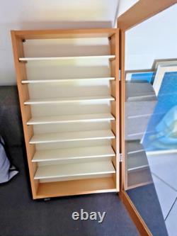 MEUBLE VITRINE POUR COLLECTIONEUR 8 ETAGES BOIS DORÉ 74 x 45 CM