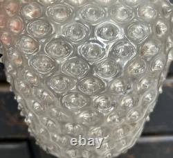 Magnifique pichet à eau en verre soufflé à cabochons 19ème
