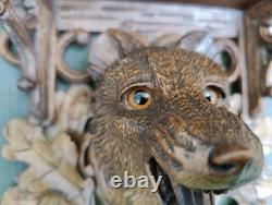 Magnifiques Paires de CONSOLES/ ETAGERE De La Forêt Noire Bois Sculpté Ancien