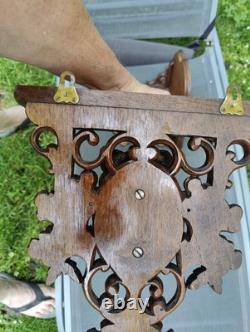 Magnifiques Paires de CONSOLES/ ETAGERE De La Forêt Noire Bois Sculpté Ancien