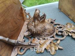 Magnifiques Paires de CONSOLES/ ETAGERE De La Forêt Noire Bois Sculpté Ancien