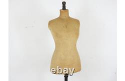 Manequin tailles 44 de couturière en tissu piétement tripode en bois noirci