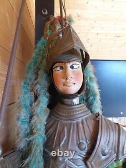 Marionnette pupo sicilien ancien début XXème hauteur 1m + tige en fer