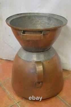 Marmite en cuivre / couscoussier en cuivre 19 eme