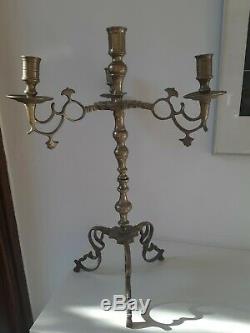 Maroc XIXe Rare grand chandelier bronze