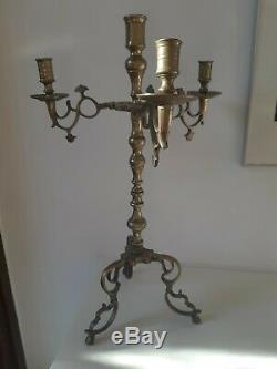 Maroc XIXe Rare grand chandelier bronze