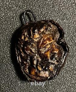 Marron sculpté portait d'homme de profil travail d'art populaire XIXème